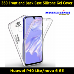 360 Front and Back Clear Case TPU Silicone Gel Cover For Huawei P40 Lite/nova 6 SE Slim Fit Look